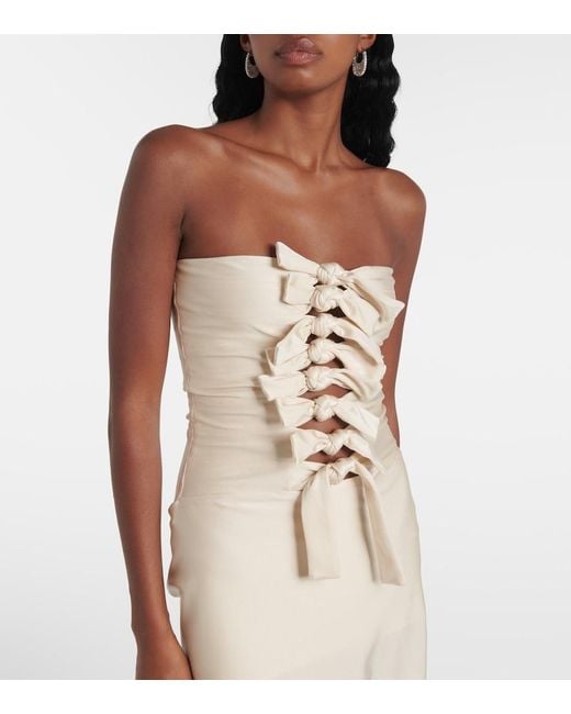 Coperni Natural Gala Tie-Front Jersey Midi Dress