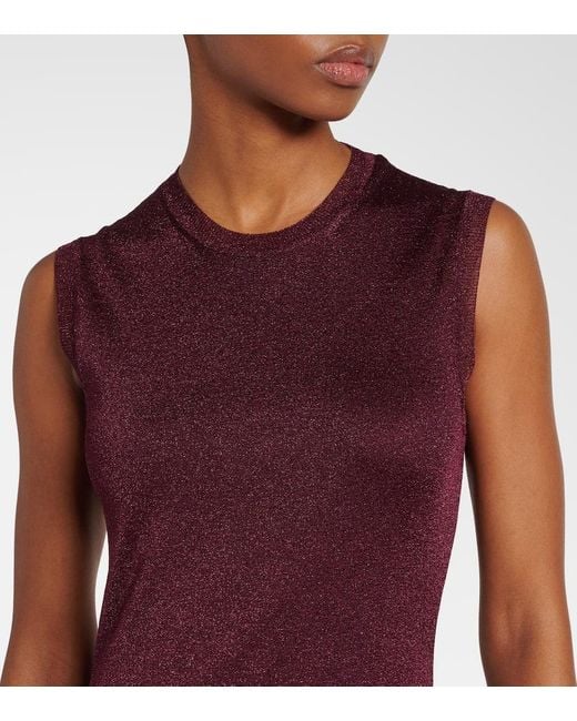Ferragamo Purple Lurex Maxi Dress