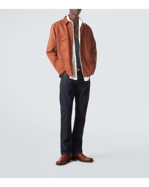 RRL Orange Denim Overshirt for men