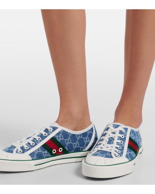 Gucci Blue Tennis 1977 Gg Denim Sneakers