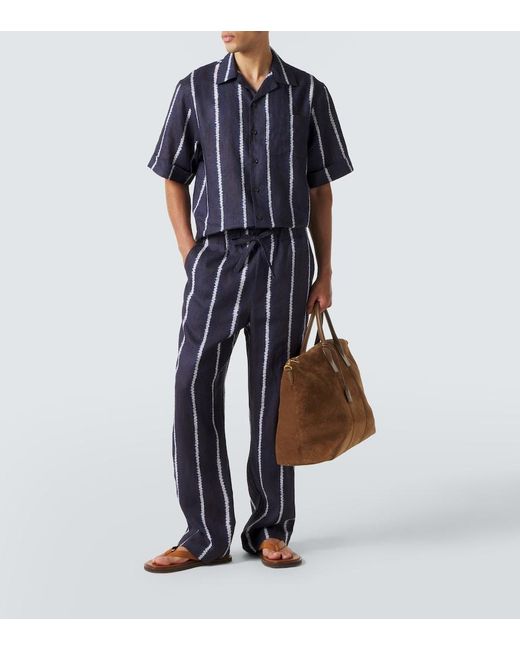 Camicia Bowling di Commas in Blue da Uomo