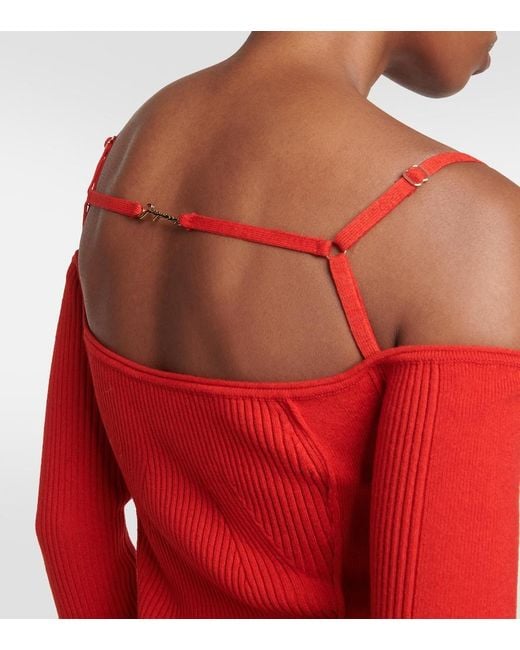 Jacquemus Red Sierra Viscose-blend Knit Midi Dress
