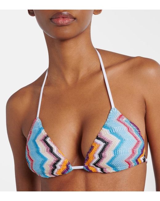 Missoni White Zigzag Lame Bikini