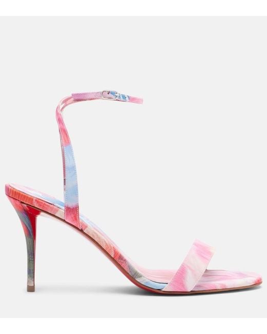 Christian Louboutin Pink Miss Z 80 Floral Sandals