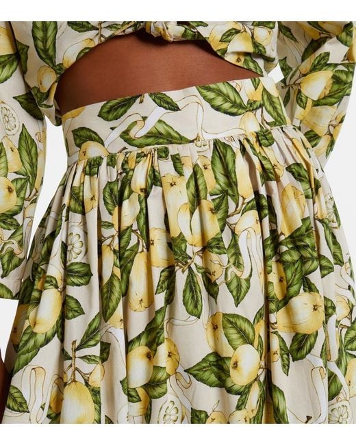 Adriana Degreas Metallic Printed Cotton-Blend Maxi Skirt