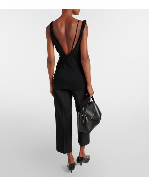 Totême Black Cowl-Neck Top