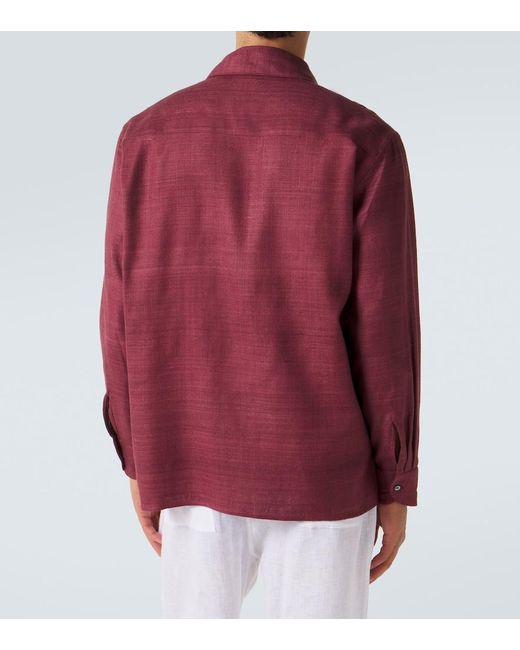 Saman Amel Red Regis Silk Shirt for men