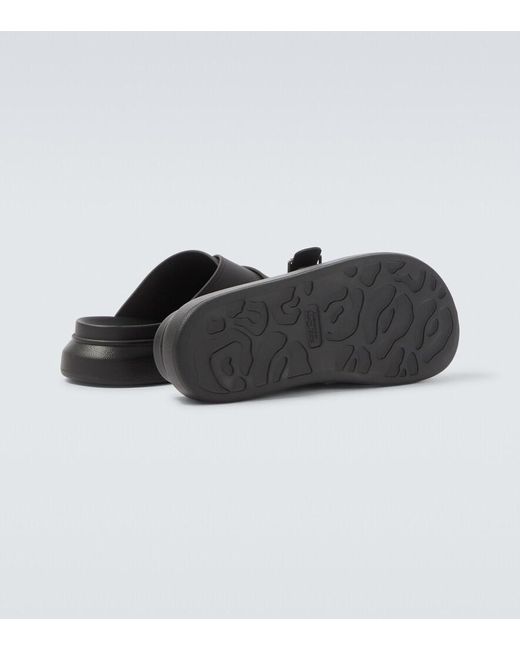 McQueen Black Hybrid Slides for men