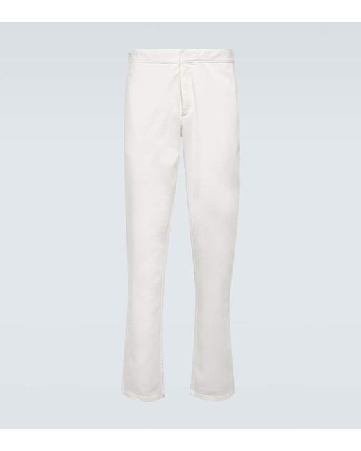 Orlebar Brown White Fallon Cotton-blend Straight Pants for men