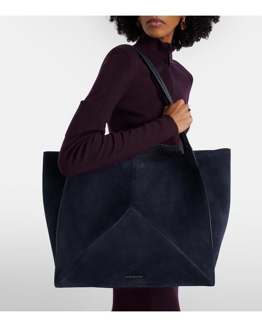 Victoria Beckham Blue Victoria Suede Tote Bag