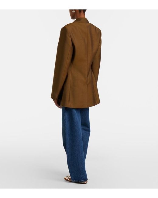 FRAME Blue The Bow Barrel-Leg Jeans