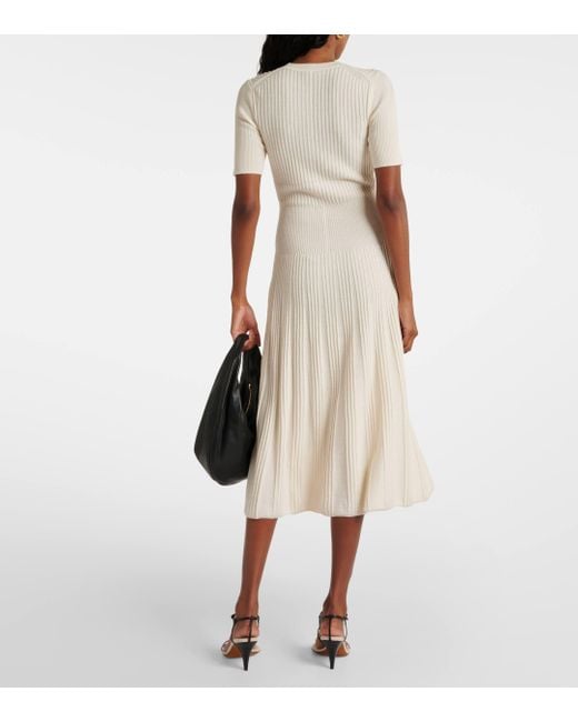 Joseph Natural Knitted Wool Midi Dress