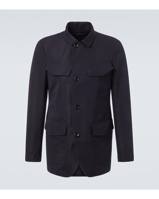 Tom Ford Blue Cotton-Blend Field Jacket for men