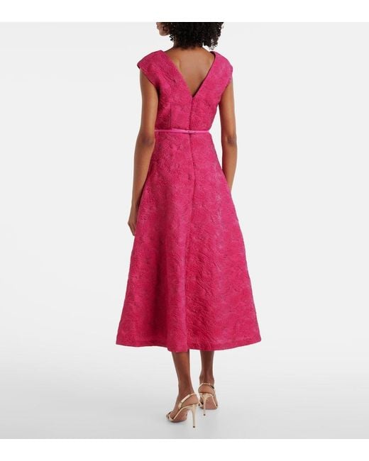 Max Mara Pink Valdese Belted Midi Dress
