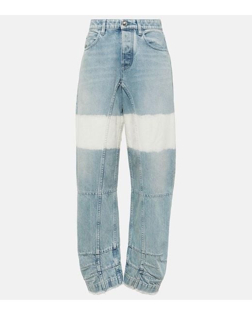 Jil Sander Blue Distressed Wide-leg Jeans