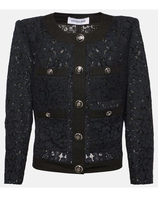 Veronica Beard Black Ferazia Lace Jacket