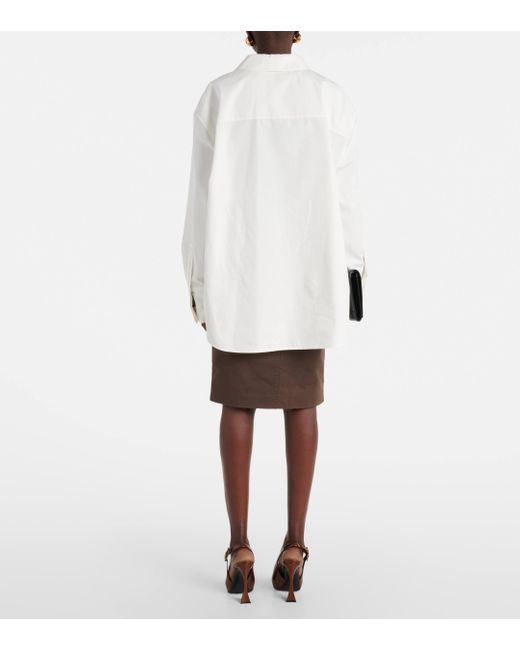 Chemise oversize en coton Saint Laurent en coloris White