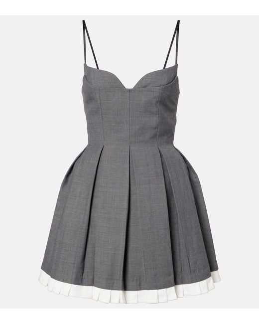 ShuShu/Tong Gray Pleated Minidress