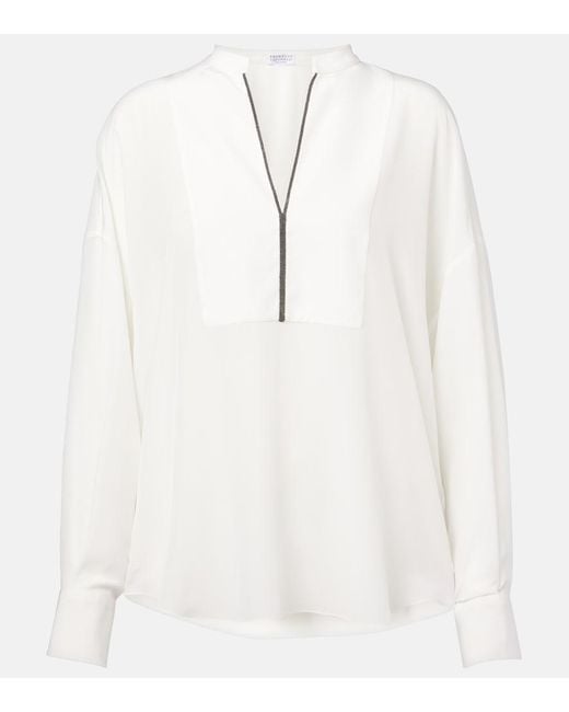 Brunello Cucinelli Women's White Blouse