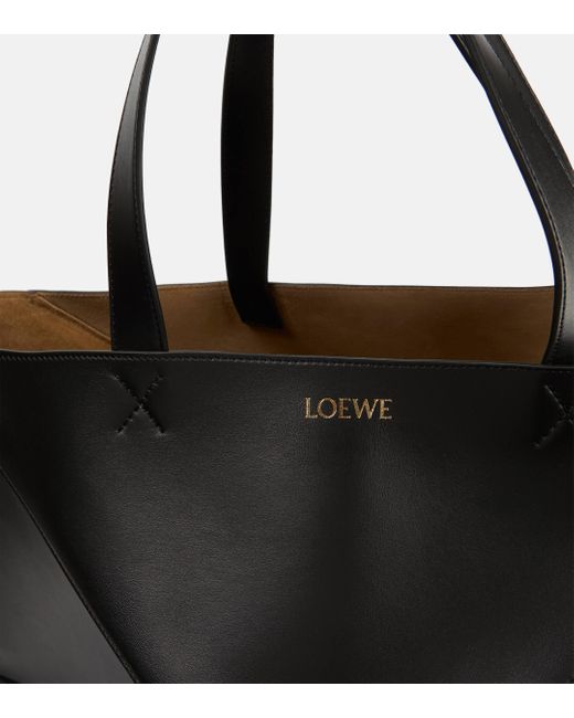 Loewe Black Puzzle Fold Xl Convertible Leather Tote
