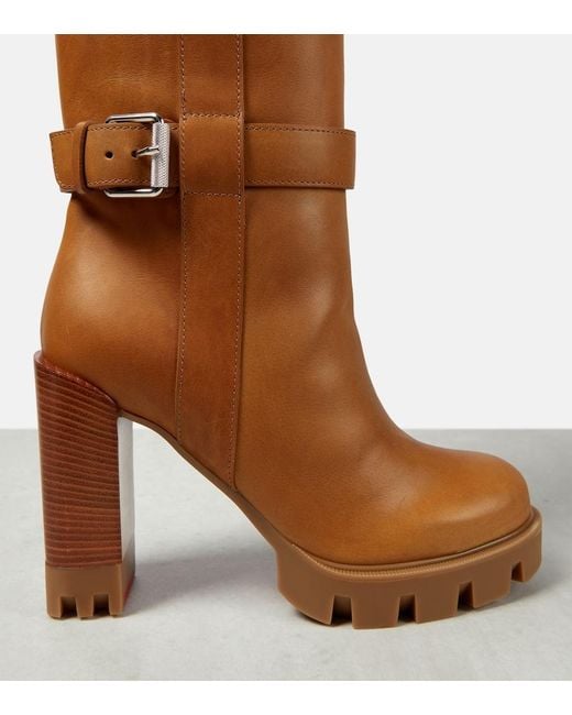 Christian Louboutin Brown Brodeback Lug Over-The-Knee Boots