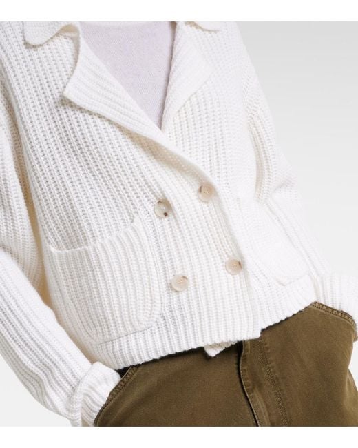 Jardin Des Orangers White Cotton And Cashmere Cardigan