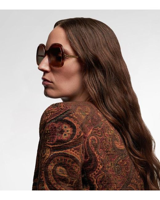 Chloé Brown Aly Oversized Square Sunglasses