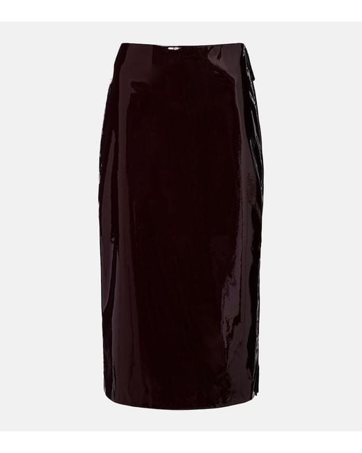 Frankie Shop Purple Samantha Coated Pencil Skirt