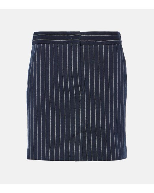 Max Mara Blue Kirsch Pinstripe Jersey Miniskirt