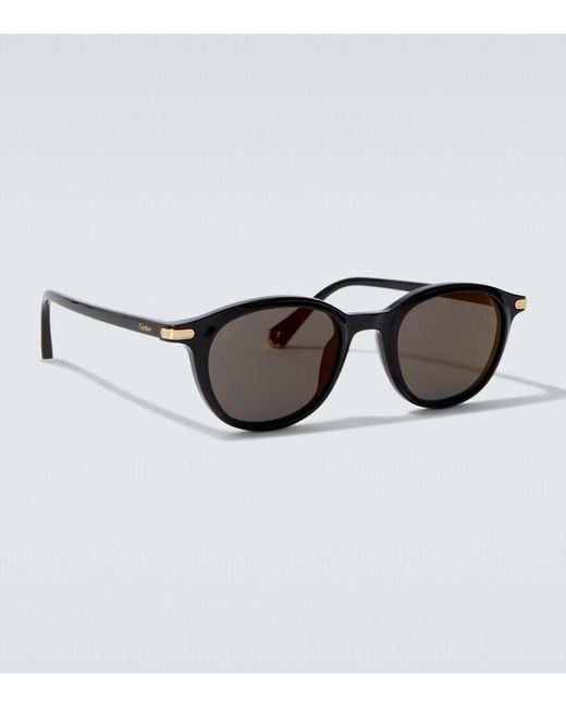 Cartier Brown Signature C De Cartier Round Sunglasses for men