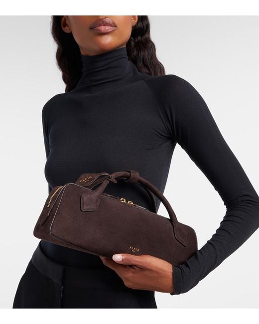 Alaïa Black Le Teckel Small Suede Clutch