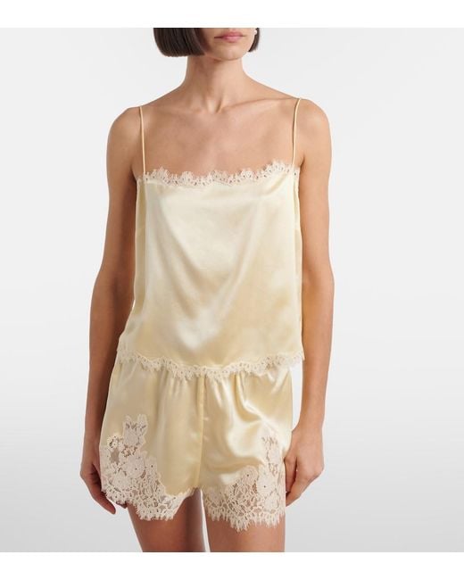 Doen Natural Loure Lace-Trimmed Silk Camisole