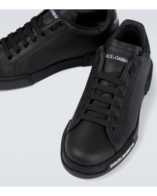 Zapatillas Port Light de piel Dolce & Gabbana de hombre de color Black