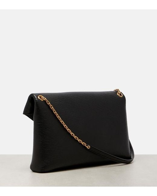 Saint Laurent Black Cassandre Leather Shoulder Bag