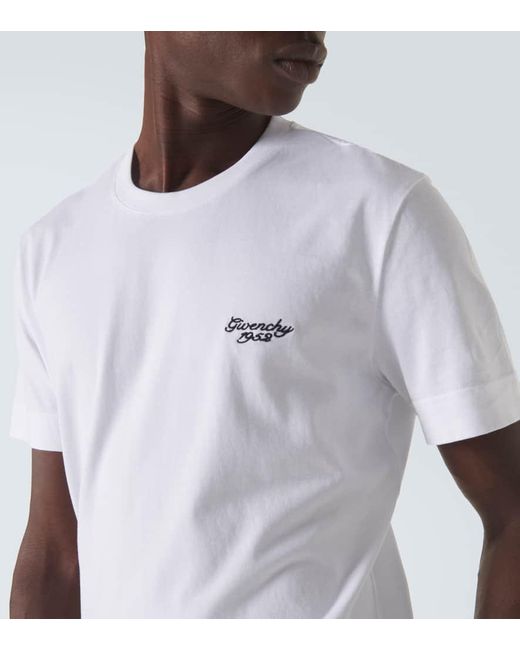 Camiseta de jersey de algodon con logo Givenchy de hombre de color White