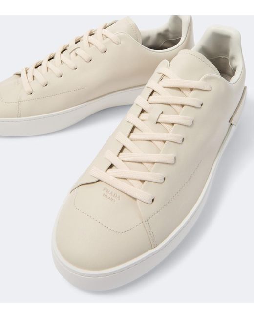 Prada Natural Court Leather Sneakers for men