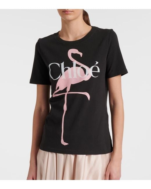 Chloé Black Logo Cotton Jersey T-Shirt