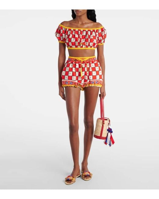 Dolce & Gabbana Red Cropped-Top Aus Baumwolle