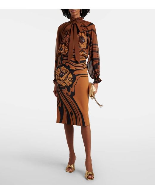 Blouse Cerere En Soie A Fleurs LaDoubleJ en coloris Brown
