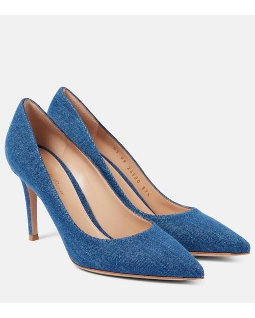 Gianvito Rossi Blue Gianvito 85 Denim Pumps
