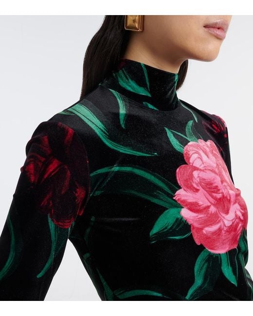 LaDoubleJ Red Floral Turtleneck Top