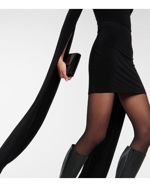 Norma Kamali Black High-neck Jersey Minidress