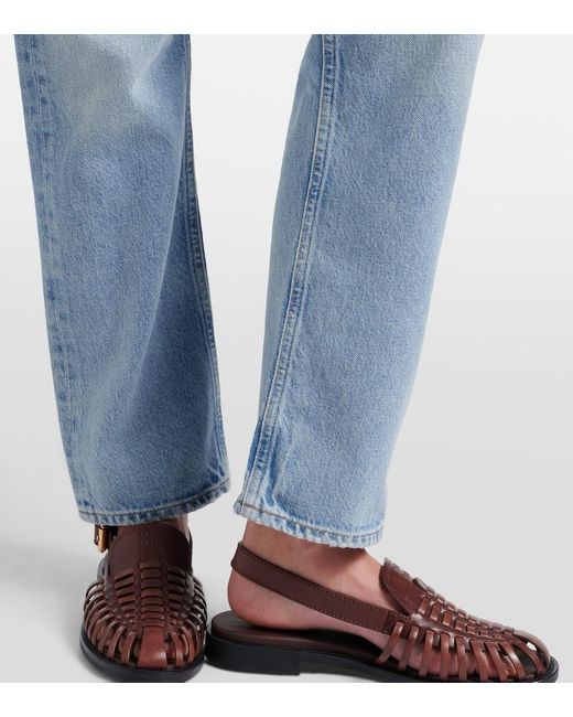 Agolde Blue 90's Pinch Waist Straight Jeans