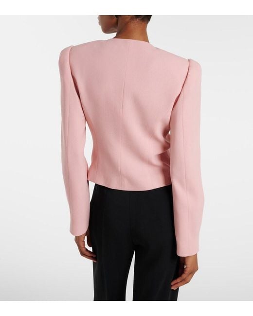Valentino Pink Virgin Wool Crepe Jacket