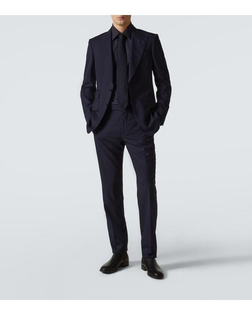 Tom Ford Blue Cotton Poplin Shirt for men
