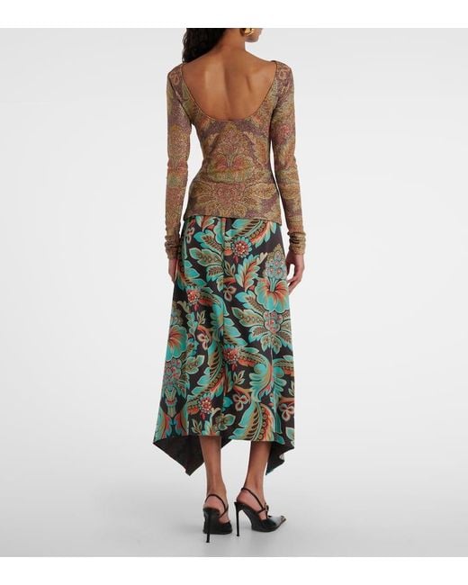 Etro Brown Printed Top