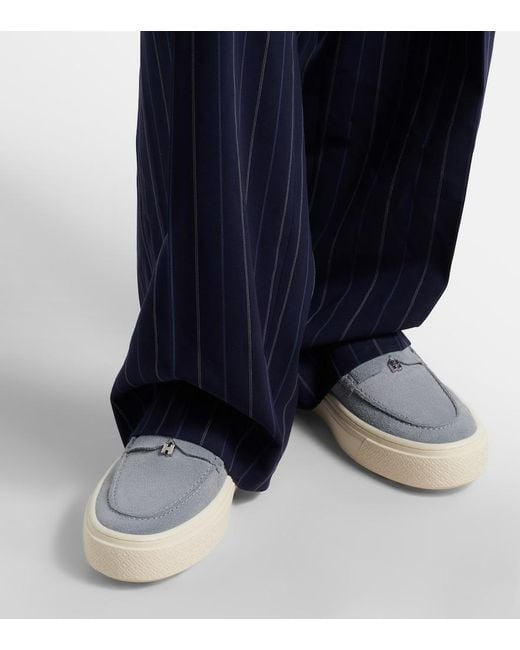 Hogan Blue H705 Suede Platform Loafers
