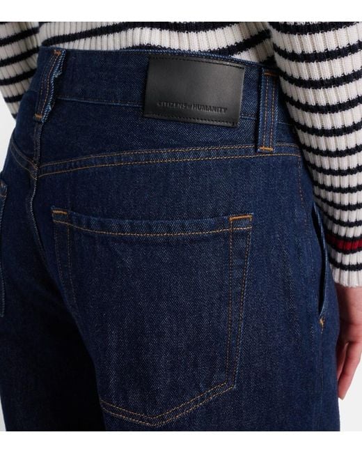 Citizens of Humanity Blue X Argent Beverly Mid-Rise Wide-Leg Jeans