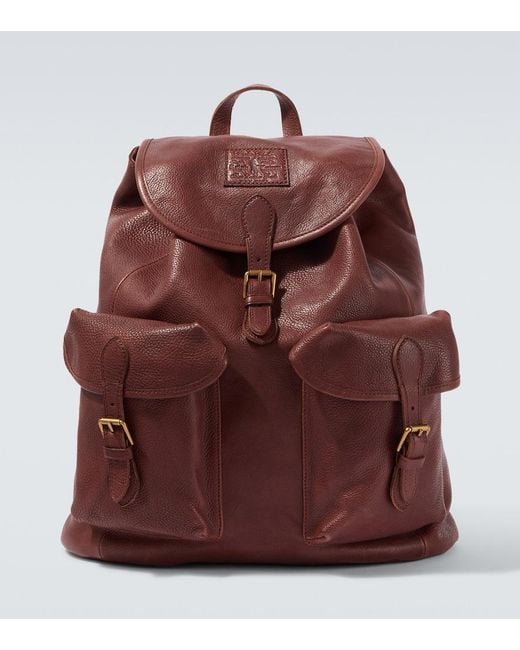 Polo Ralph Lauren Brown Heritage Leather Backpack for men