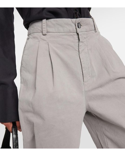Nili Lotan Gray Weite Hose Flavie Aus Baumwolle